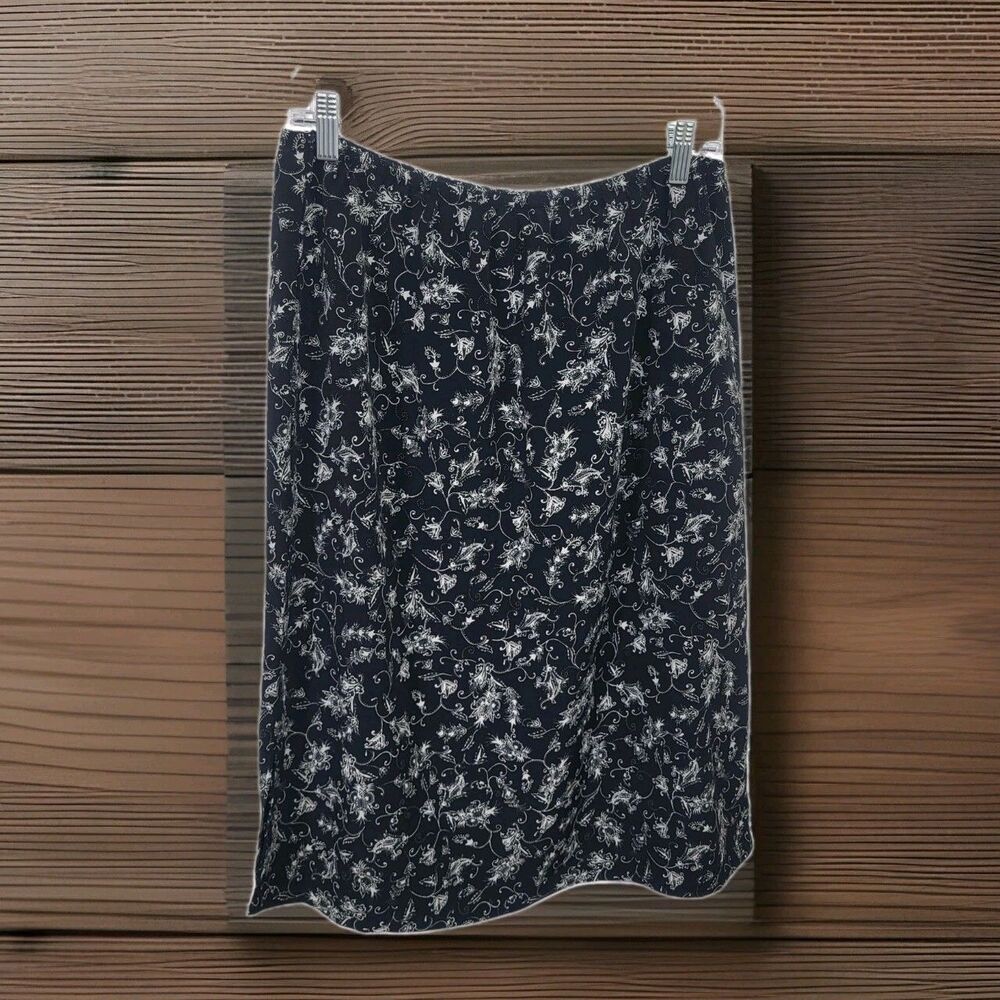 Vintage Fashionmax & Co Midi Skirt Womens M Floral Side Slit Prairie Y2K